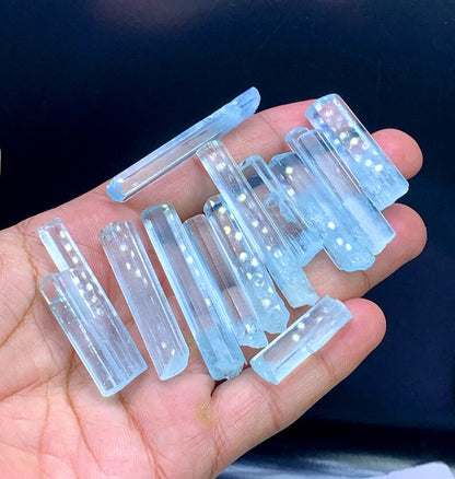 Terminated Facet Grade Sky Blue Color Aquamarine Crystals Parcel, Aquamarine Lot, Wholesale Crystals, Aquamarine Gemstone - 430 g