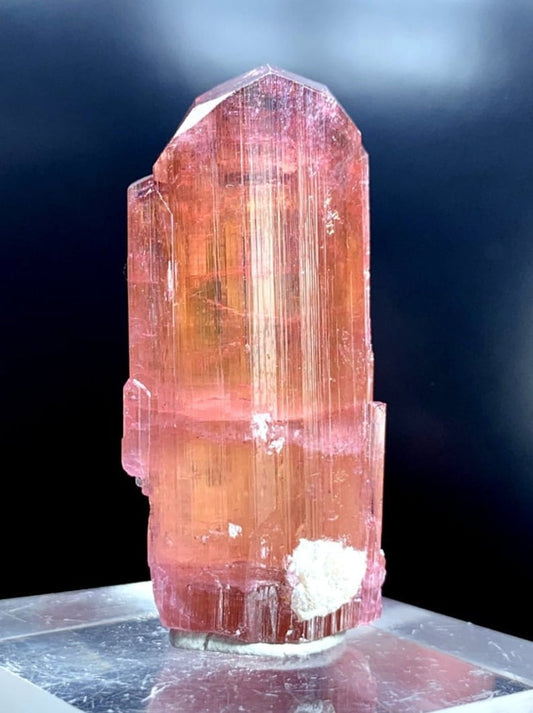 Tourmaline Crystal, Redish Orange Tourmaline, Natural Tourmaline, Lustrous Tourmaline, Gem Grade Tourmaline, Paprok Tourmaline, 136.10 cts