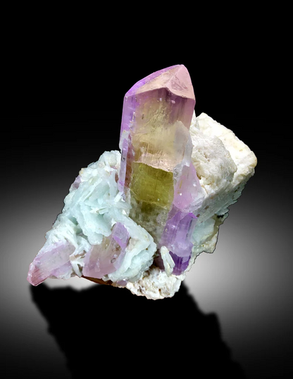 V Shape Terminated Pink Color Kunzite with Cleavelandite Albite and Quartz, Kunzite Crystals, Kunzite Specimen from Afghanistan - 1280 gram