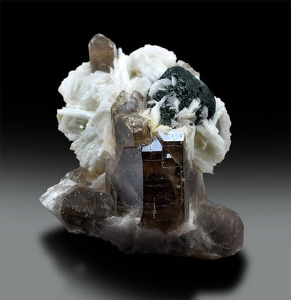 Blue Cap Tourmaline Crystal with Quartz, Natural Tourmaline, Tourmaline Stone, Fine Mineral, Tourmaline From Paprok - 847g, 142*112 mm