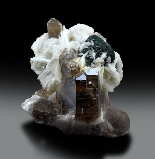 Blue Cap Tourmaline Crystal with Quartz, Natural Tourmaline, Tourmaline Stone, Fine Mineral, Tourmaline From Paprok - 847g, 142*112 mm
