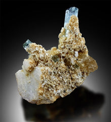 Aquamarine Crystals with Topaz, Tourmaline Schorl, Aquamarine specimen, Topaz crystals, Feldspar stone, Aquamarine stone, 196g , 74*72*54 mm