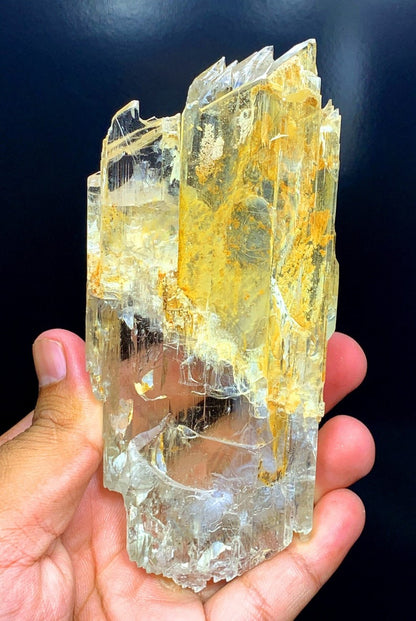 Natural Yellow Color Triphane Kunzite with Complex Mountain Shape Terminations, Kunzite Gemstone, Spodumene Kunzite Crystal - 550 gram
