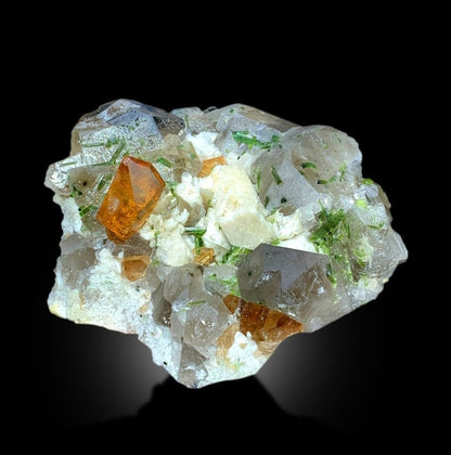 Topaz Crystals with Tourmalines, Herderite Crystals, Smoky Quartz and Feldspar Specimen, Topaz Specimen, Tourmaline Cluster, 1851 gram