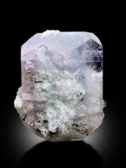 AquaMorganite, Morganite Var Aquamarine, AquaMorganite With Green Tourmalines and Albite From Afghanistan - 90 gram