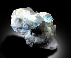 Aquamarine Crystals With Quartz, Natural Blue Aquamarine, Aquamarine Specimen, Aquamarine stone, Albite And Mica, Mineral Specimen, 1645 g