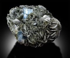 Aquamarine Specimen with Muscovite Mica, Natural Aquamarine, Blue Aquamarine, Aquamarine Specimen From Gilgit Pakistan 1467 Gram