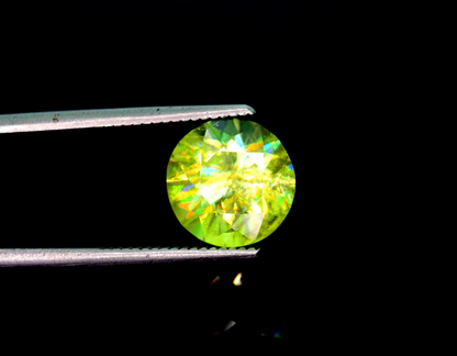 Round Cut Yellow Sphene Gemstone, Great Dispersion Sphene Gemstone, Loose Gemstone - 5.45 CT
