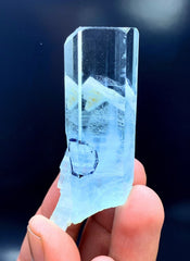 Enhydro Transparent Gem Grade Sky Blue Color Aquamarine Crystal, Raw Mineral, Aquamarine Gemstone, Aquamarine Specimen - 53 gram