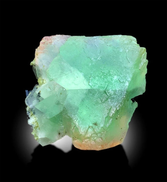 Bicolor Fluorite Crystal with Tourmaline Crystals, Pink and Green Color Fluorite Specimen, Fluorite stone, Mineral Specimen, 494g