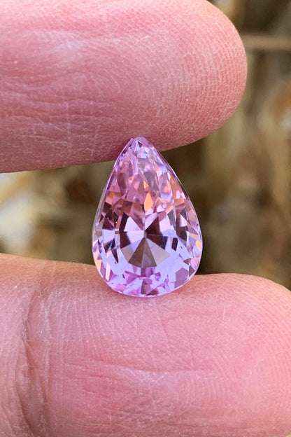 Pear Shape Kunzite Loose Gemstone, Pink Kunzite Gemstone for Jewelry Making, Flawless Kunzite Cut Stone, Natural Kunzite Birthstone, 7.60 CT