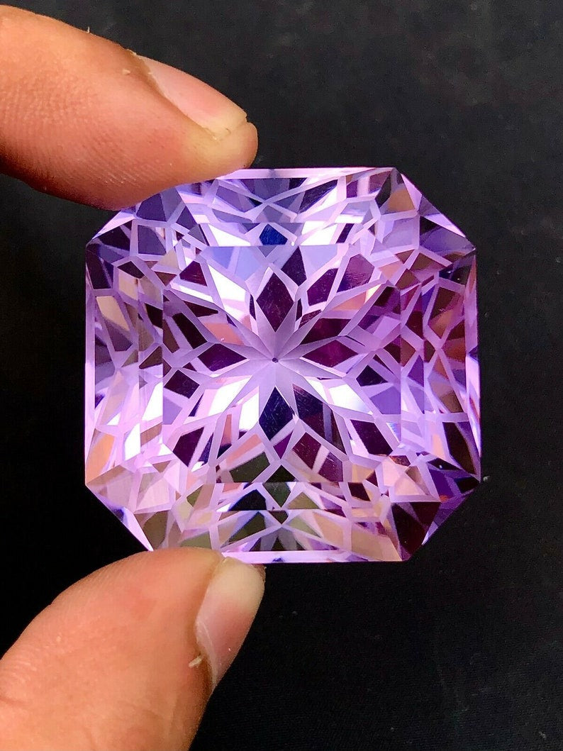 Octagon Flower Cut Purple Color Amethyst Gemstone, Loose Gemstone, Amethyst Jewellry, Jewellry Making, Gemstone Jewellry - 258.69 cts