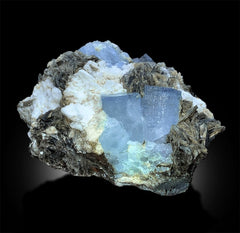 Aquamarine Specimen, Blue Cap Aquamarine Crystals, Aquamarine Cluster, Aquamarine with Mica, Aquamarine stone, Mineral Specimen, 1137 g