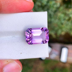 Emerald Cut Amethyst Gemstone, Purple Amethyst Stone For Jewelry