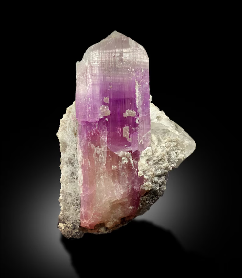 Bicolor Kunzite Specimen, Kunzite Crystal on matrix, Natural Kunzite, Kunzite for sale, Healing Crystal- 1130 GM