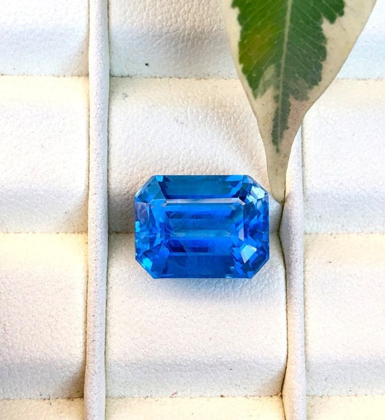 Emerald Cut Santa Maria Color Natural Aquamarine Gemstone, Blue Aquamarine, Aquamarine Gift 7.50 cts