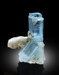 Transparent Sky Blue Color Aquamarine Crystals with Feldspar, Crystal Specimen, Aquamarine Gemstone, Aquamarine Specimen - 43 gram