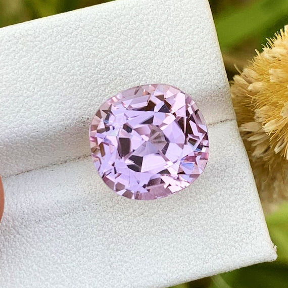 Violet Kunzite Gemstone For Wedding Ring, Loose Kunzite Cut Stone, Lilac Kunzite For Jewelry Making, Faceted Kunzite Gem, 11 CT