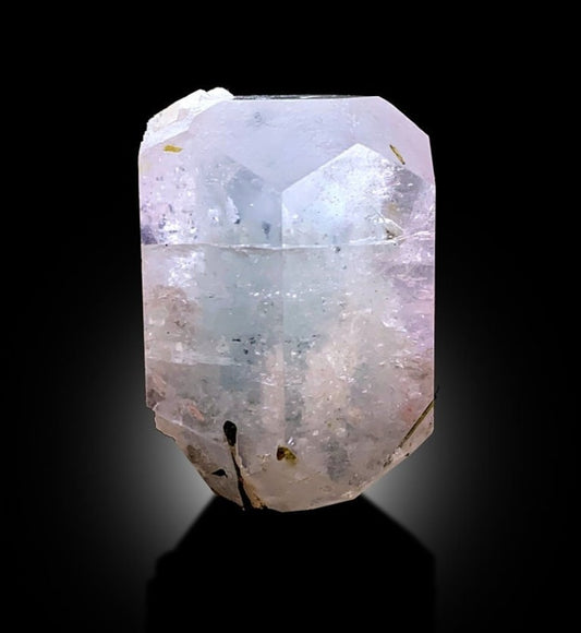 AquaMorganite Crystal, Green Tourmalines, Morganite var Aquamarine Crystal, Pink Morganite Specimen, bicolor Beryl, Mineral Specimen, 64 g