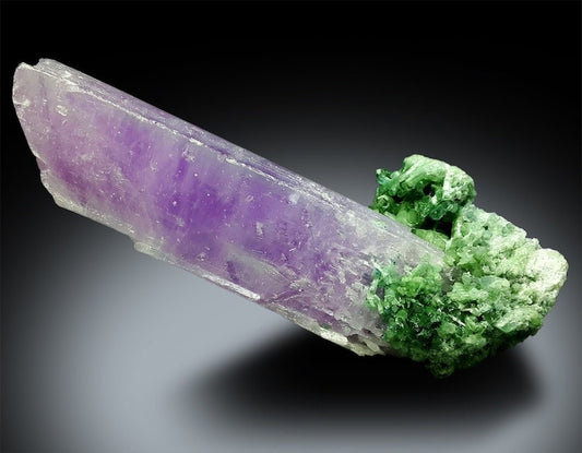 Pink Kunzite Crystal with Tourmaline Crystals Cluster Mineral Specimen, Kunzite Gemstone, Kunzite Specimen From Afghanistan 372 Gram