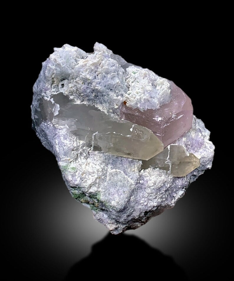 Pink Morganite With Microlite, Quartz and Cleavelandite Albite Mineral Specimen From Afghanistan - 643 gram