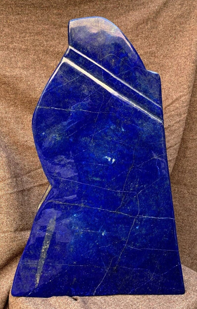 Lapis Lazuli Tumble , Huge Lapis Lazuli Free form tumble Made in Afghanistan, Real Blue Ultramarine, Handmade NO dye Lapis Tumble Home Decor