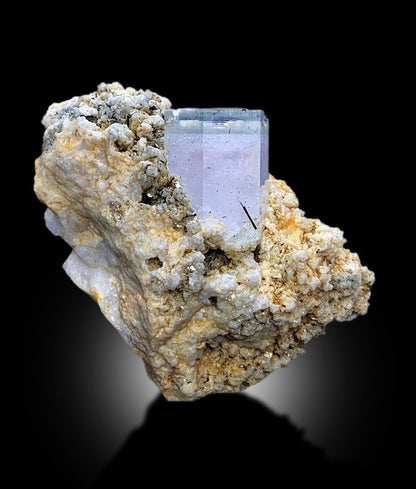 AquaMorganite, Morganite Var Aquamarine, AquaMorganite With Schorl and Feldspar From Skardu Pakistan - 170 gram