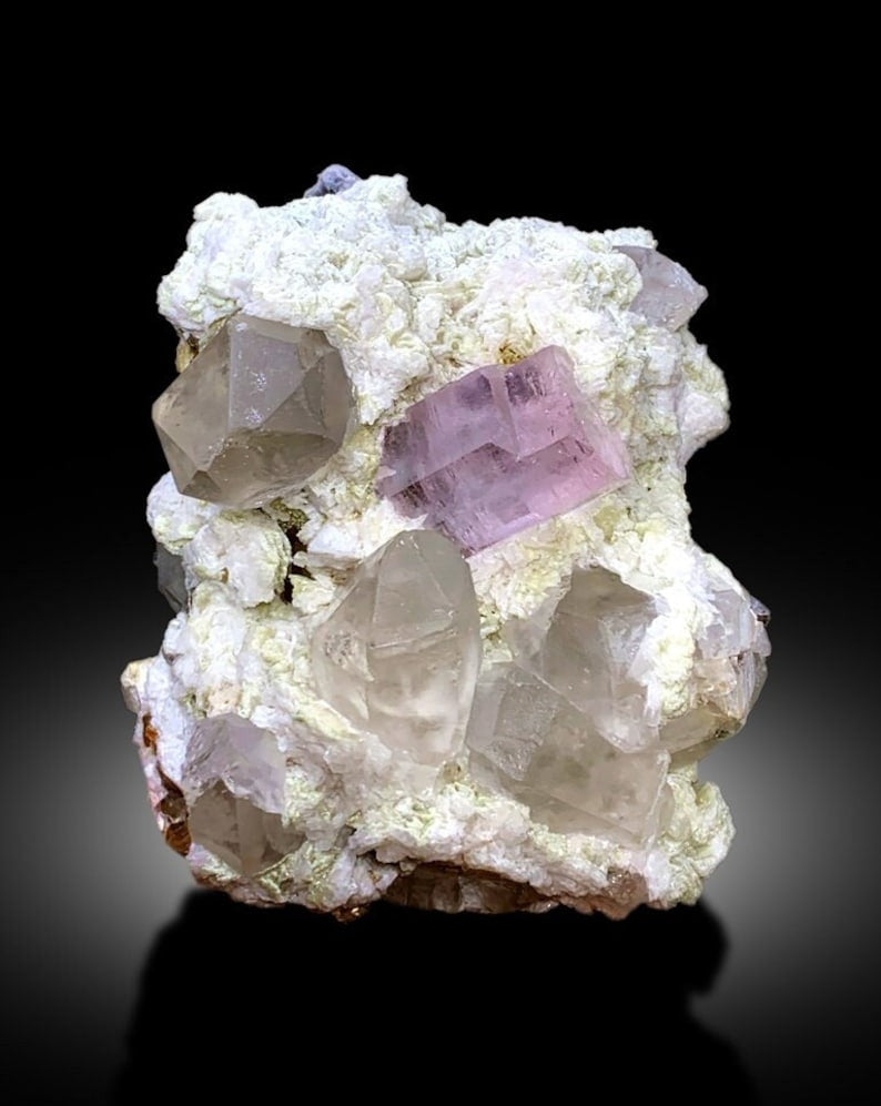 Pink Morganite Specimen, Morganite Crystal with Quartz Crystals and Albite, Morganite Specimen, Raw Morganite, Mineral Specimen, 1115 g