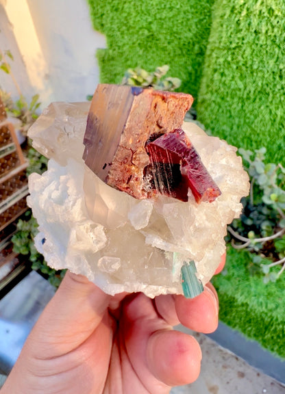 Tantalite, Indicolite Tourmaline, Morganite, Quartz and albite from Afghanistan, 244 gram