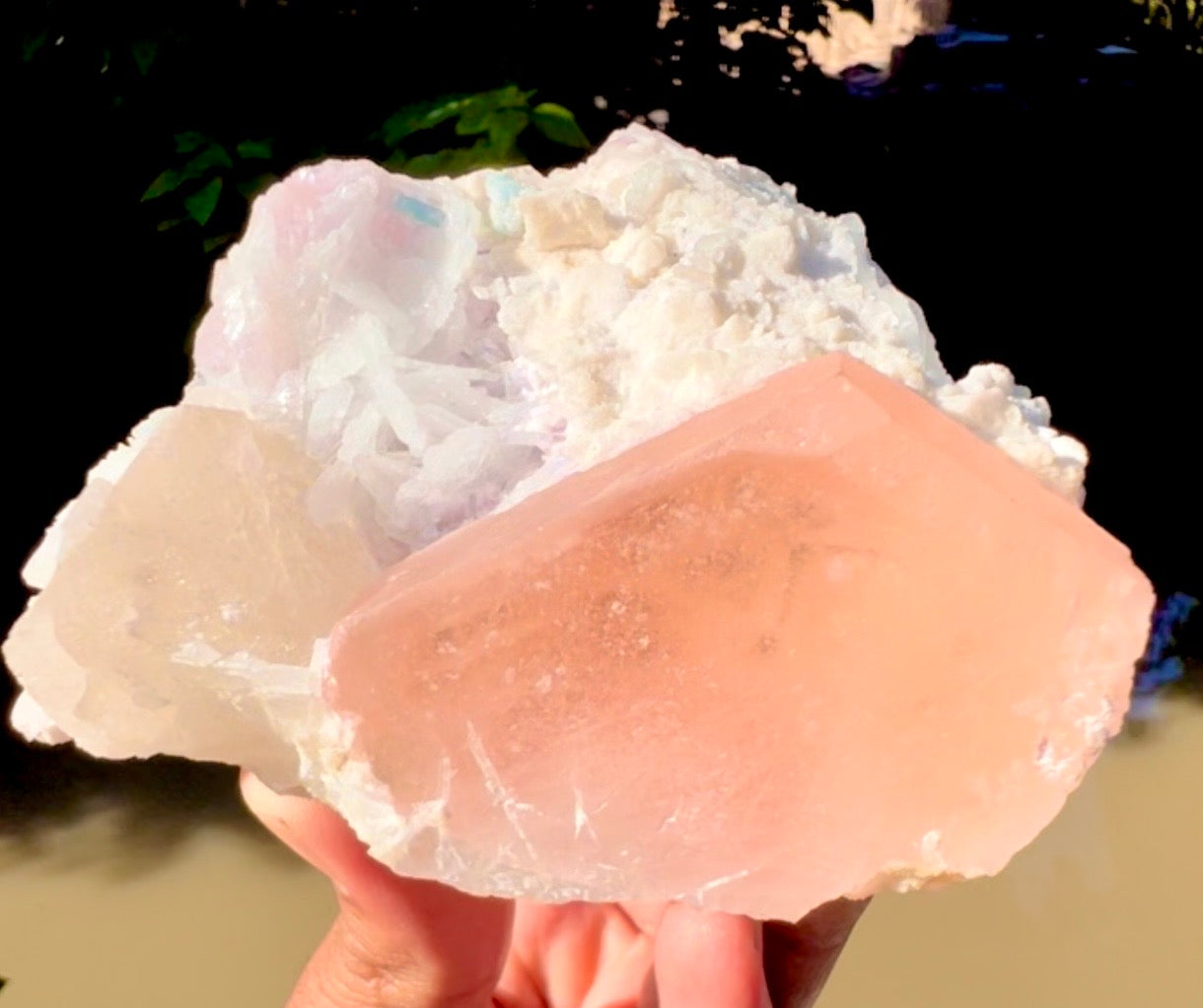 Morganite with Lepidolite, Quartz and Cleavlandite albite specimen from Afghanistan, 406 gram