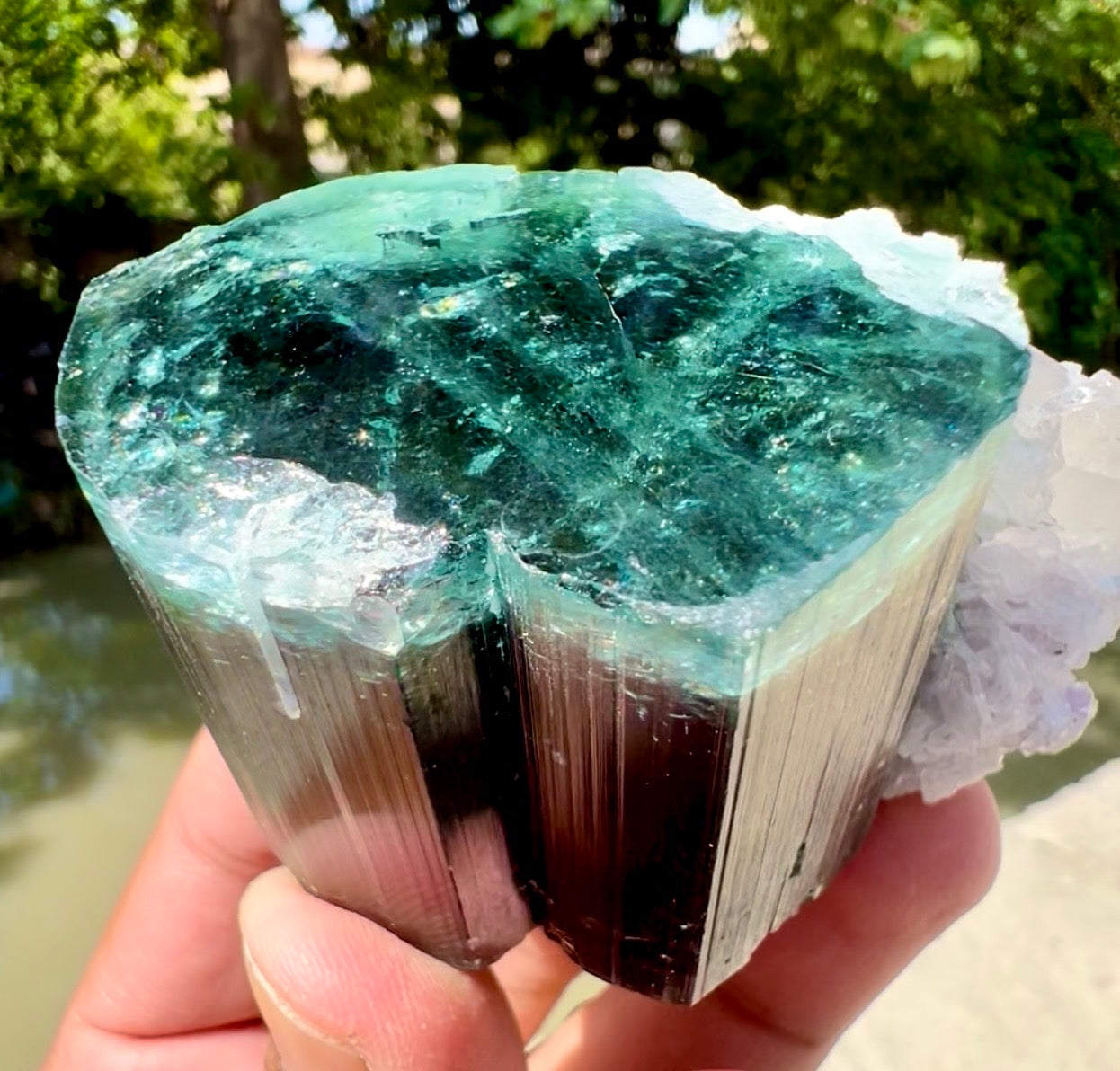 Blue Cap Tourmaline, Pink Lepidolite, Quartz and Albite specimen from Afghanistan, 205 gram