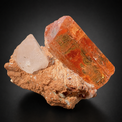 Natural Golden Topaz Crystal on Matrix from Katlang Pakistan, 59 gram