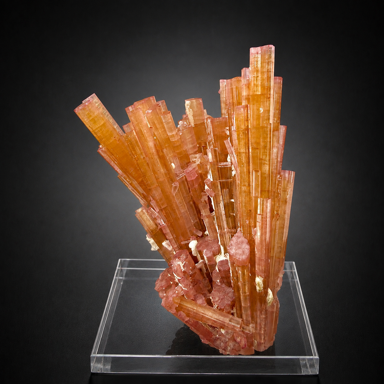 Orange Tourmaline Crystals Cluster , 224 gran