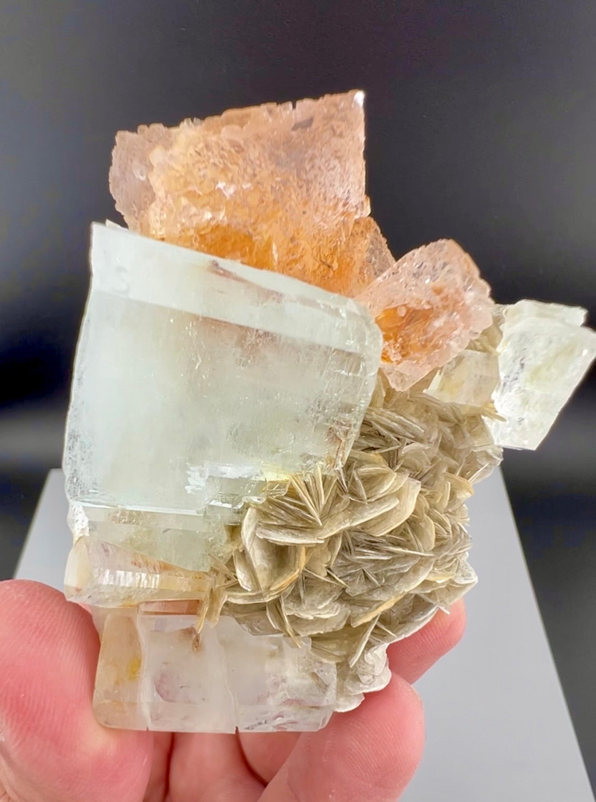 Pink Fluorite with Aquamarine and Mica from Pakistan, 159 gram