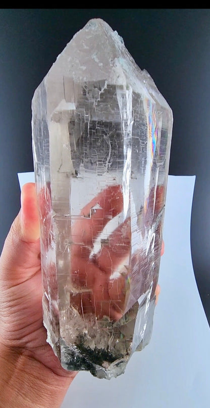 Clear Quartz Crystal with Chlorite Garden Inclusions, Cathedral Pattern, Tormiq Valley Pakistan, Collector Specimen, 1704 gram