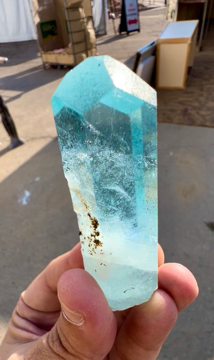 Aquamarine crystal with Diamond cut termination from Pakistan , 63 gram