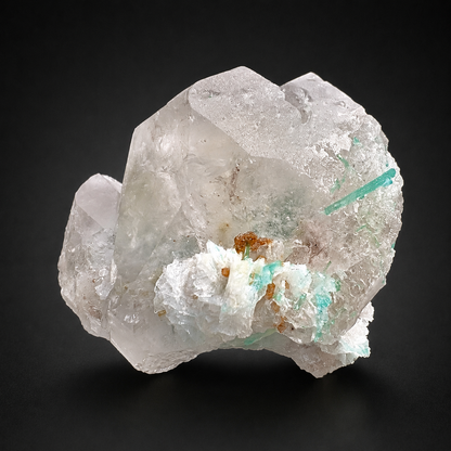 Bicolor Beryl Morganite Aquamarine with Green Tourmaline, Microlite and Albite from Afghanistan, 576 gram