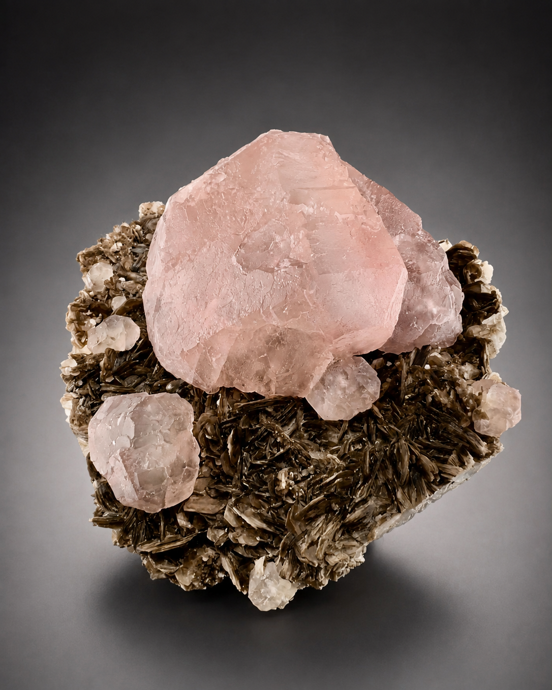 Pink Fluorite on Mica Matrix from Chumar Bakhoor Pakistan, 1619 gran
