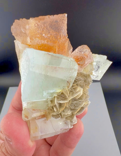 Pink Fluorite with Aquamarine and Mica from Pakistan, 159 gram