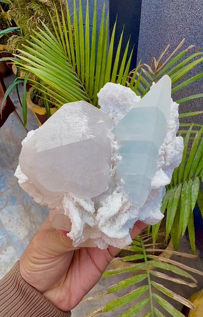 Blue Topaz with Quartz and Albite from Paprok, 922 Gram