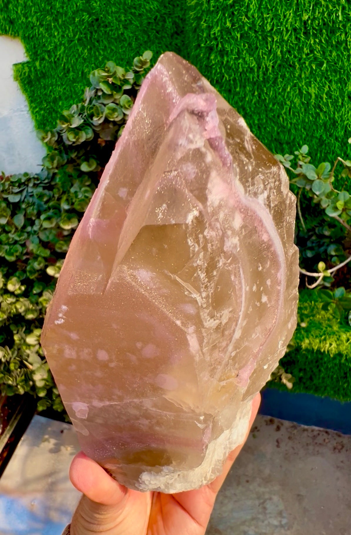 Crystallized Rose Quartz with Tourmaline on Smoky Quartz from Afghanistan, 2025 gram