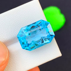 Natural Swiss Blue Topaz Gemstone, Precision Cut Topaz Ring Stone