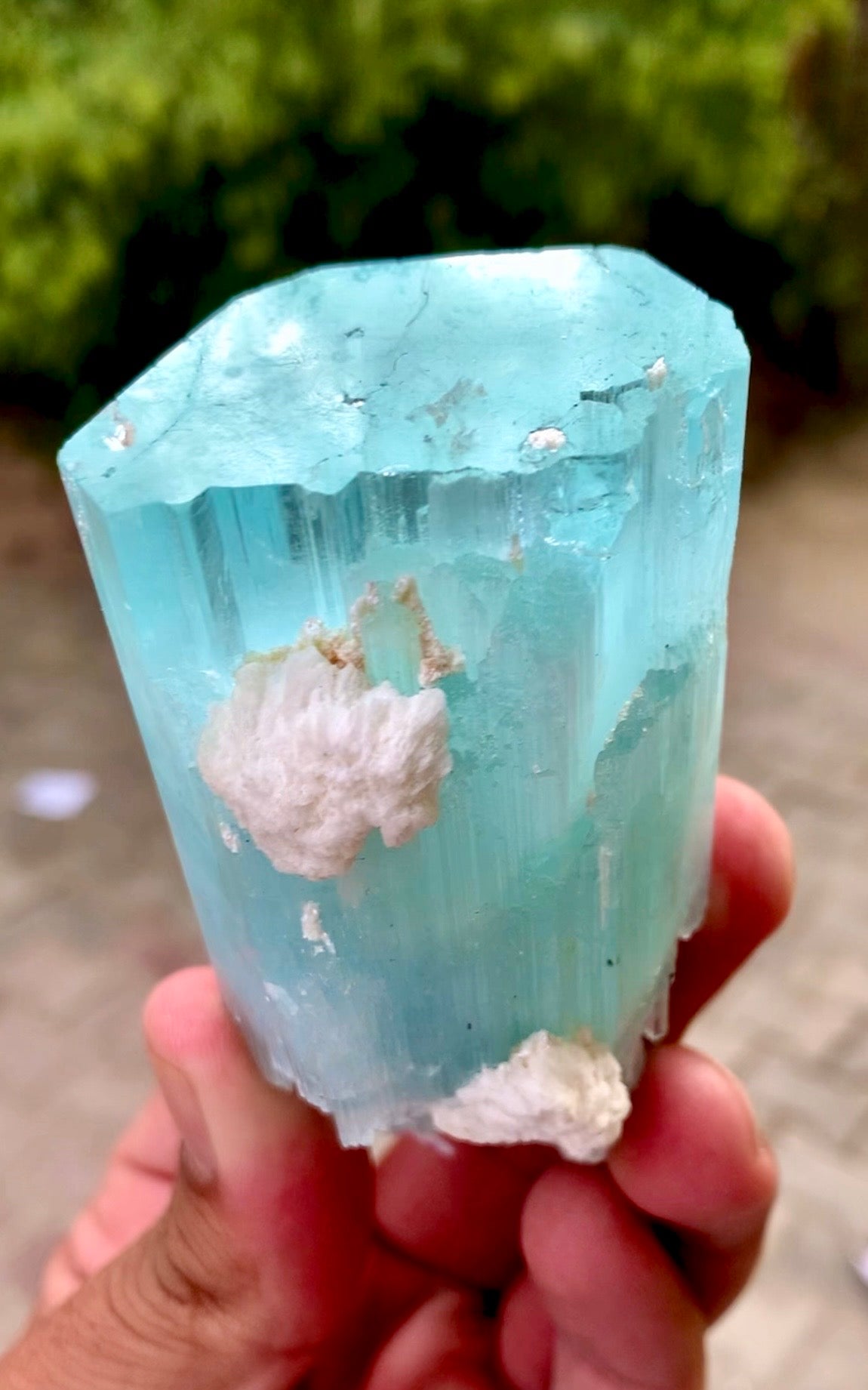 Aquamarine Crystal with Albite, Aquamarine Specimen from Pakistan, 233 gram
