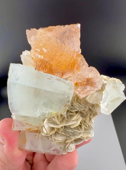 Pink Fluorite with Aquamarine and Mica from Pakistan, 159 gram