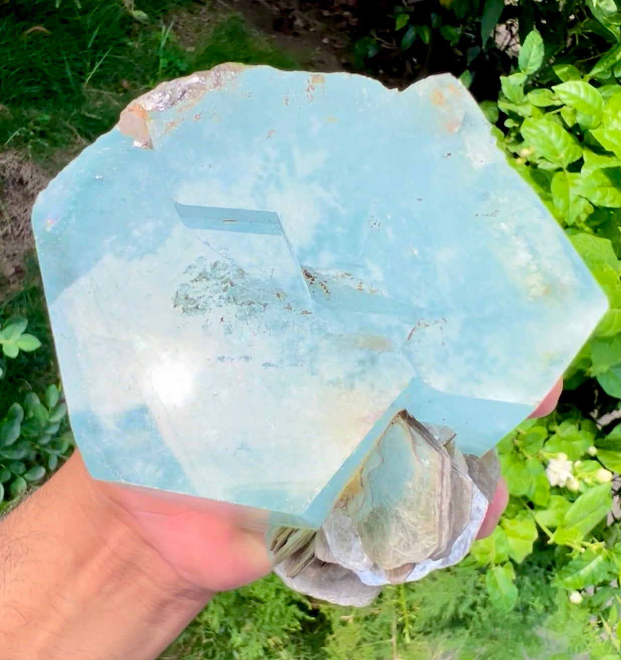 Aquamarine crystal with Muscovite Mica from Pakistan, 1433 gram
