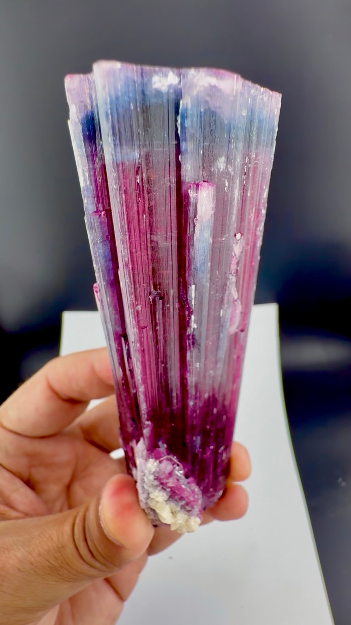 Blue Cap Tourmaline Crystal from Afghanistan, 213 gram