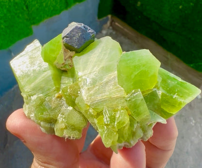 Peridot Crystals with Magnetite from Pakistan, 115 gram