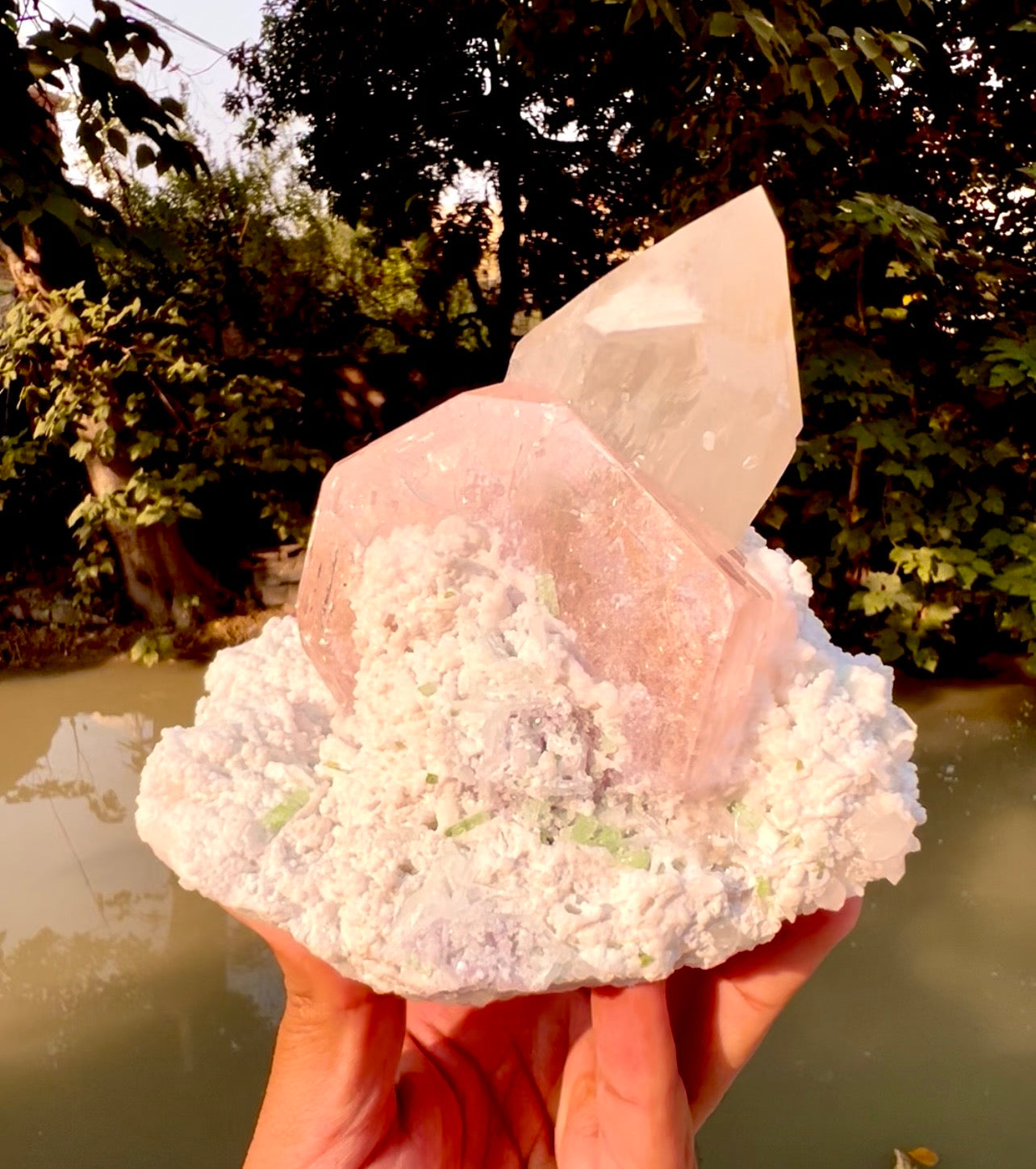 Morganite with Tourmalines, Quartz and Albite from Afghanistan, 1412 gram