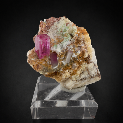 Natural Hot Pink Topaz Crystal on Matrix from Katlang Pakistan,110 gram