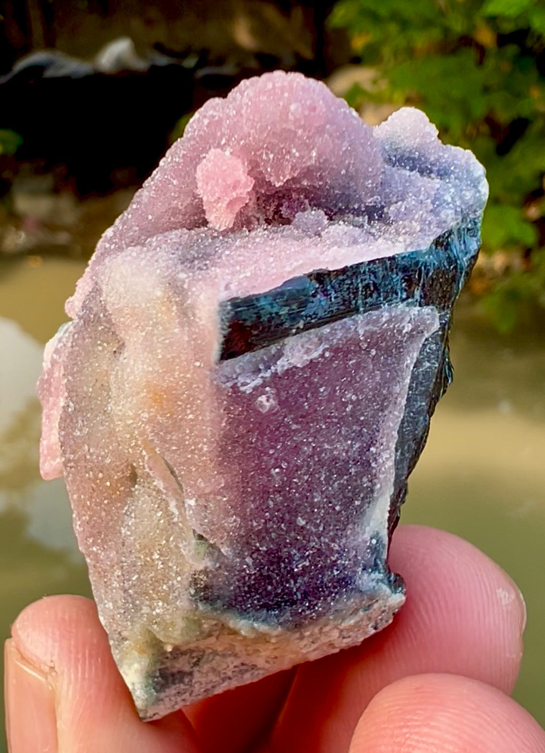 Crystallized Rose Quartz on Schorl Tourmaline from Afghanistan, 56 gram